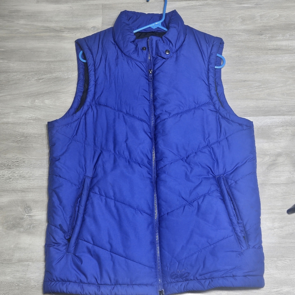 Mens Nike Vest Size Small Blue Full Zip Down Filled Puffer 6.0